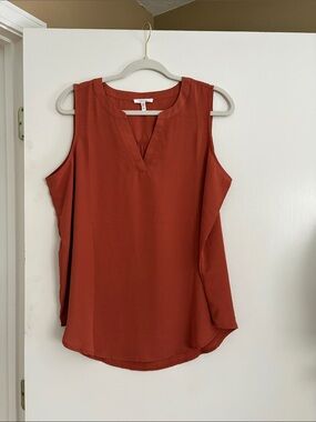 Maurices Sleeveless V-Neck Blouse in Rust